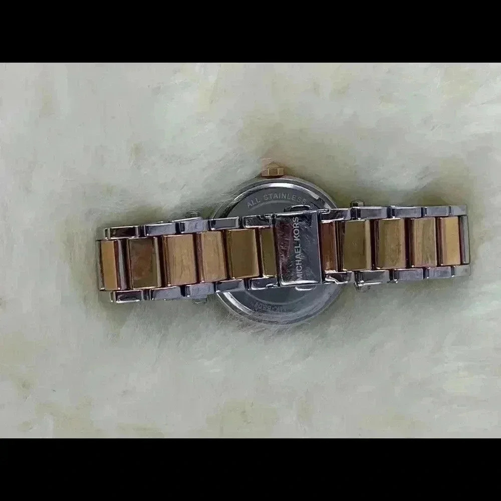 MICHAEL KORS Silver and Rose Gold Band Watch - Picture 6 of 8